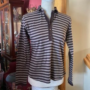 Womens Burberry L/S Luxury Polo w/Upscale LOGO, button & Elbow 🐴, SIZE 10 US